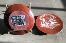 Vtg hotel Nacional De Cuba Hotel Nacional wooden coaster/ashtray Wood w etching picture