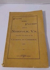 1890 Norfolk VA Facts and Figures Chamber of Commerce Original Antique Booklet picture