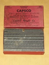 VINTAGE CAPITOL STAPLE CO CAPSCO KLINGTITE SPEEDMATIC STAPLES IN BOX picture