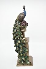 Peacock Figurine on a Vase, Vintage Peacock Figure picture