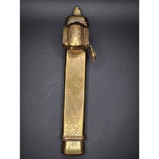 Antique 19thC Ottoman Brass Divit Qalamdan Scribe Traveling Inkwell Pen Case 8.5 picture