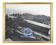 USS INTREPID AIRCRAFT CARRIER SAN FRANCISCO 1950 8X10 GOLD FRAMED PHOTO picture