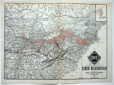 Erie Railroad - Original 1933 System Map. Vintage Railway picture