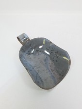 Vintage/Antique Small Gray Grey Agate Graniteware Thumb Scoop Enamelware  picture