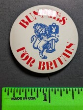 Vintage Playboy Bunnies for Britain Pinback Pin picture