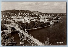 Farsund Agder Norway Postcard Aerial View of Bridge 1950 Posted RPPC Photo picture