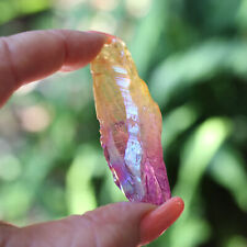 Sunset Aura Quartz 2.5 Inch Lemurian Seed LG Chunky 105 ct Crystal #56 picture