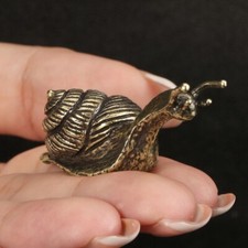 Brass Snail Statue Ornament Insect Animal Statue Toys Desktop Decoration* picture