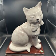 Vintage Mid-century Ruppo Bell Europa Italian Large Cat On A Book Figurine 12.5” picture