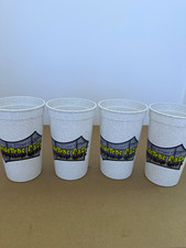 Universal Studios Monsters Cafe White Speckled Collectible Plastic Cups Set of 4 picture