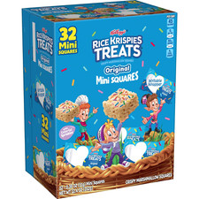 Crispy Mini Marshmallow Squares, Easter Snacks, Cereal Bars, Original with Color picture