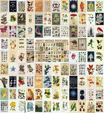 100 PCS Vintage Postcard Set,Post Cards for Mailing 4X6 Retro Style picture
