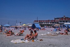 1970 Cape May NJ Beach Crowds Windsor Hotel View 4x6 Lustre Photo Paper picture