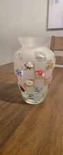 Lenox Nature’s Splendor 8.25” Hand Painted Art Glass Vase Flowers Insects picture