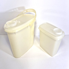 Vtg 2pc Tupperware 587/499 Beverage Buddy Slim Pitcher w Flip Top Spout Cap Seal picture