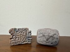 RARE Antique Pre-columbian Teotihuacan Pottery Stamp 450-650 A.D Skull & Pattern picture