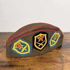 Vintage Soviet Union USSR Military Hat w/ Patches and Pins | CCCP picture