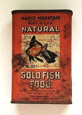 Hartz Mountain Naturtal Gold Fish Tin, Antique ca 1920's, Gold Fish Lithograph picture