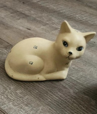 VINTAGE Cat Kitten Figurine Tan Porcelain Ceramic Medium picture