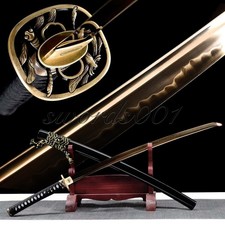 Dragonfly Style Japanese Sword Samurai Katana Luxurious Gold Blade Real Hamon picture