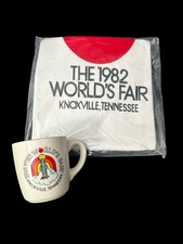 2pc VTG NIP 1982 World's Fair Knoxville Tennessee T-shirt Size M & Coffee Mug picture