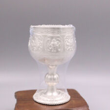 999 Pure Silver Wine Cup Handmade Gossip Eight Treasure Goblet Wine Sets Cups picture