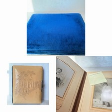 Antique 1899 Victorian Photo Album Velvet Cabinet Cards Inside  picture