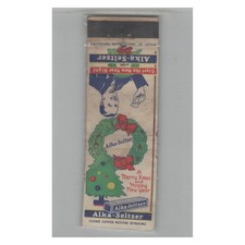 1920s-1930s Universal Match Matchbook Cover Alka-Seltzer Merry Christmas picture