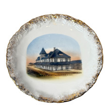 Parsons KS KANSAS RR STATION Antique Souvenir RARE China Dish Plate picture