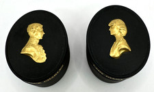 Wedgwood Royal Wedding 1981 Black Basalt Boxes Princess Diana Prince Charles Set picture