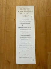Vintage Royal Family Meeting Protocol Card Duke Of York Etiquette Guide UK picture