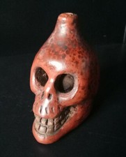 Death Whistle, Loud, Real, Aztec, Red, Original, Medium Size, Hand Crafted. picture