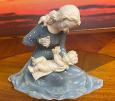 RARE  Ruggeri Bianchi Italy Alabaster Resin Madonna, Mary and Jesus Sculpture picture