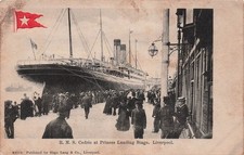 RMS Cedric Princes Landing Stage Liverpool White Star Line England Postcard J64 picture