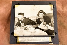 Adolf Hitler Eva Braun at Dining Table Photo 8x7½ 1947 AP Wire Photo V36 picture