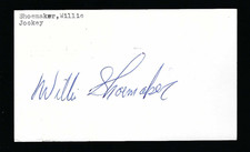 Willie Shoemaker signed postcard Beckett Authenticated Legendary Jockey picture
