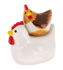 GANZ Stacking Salt & Pepper Shakers Chicken Set NEW ER74972 3 1/4