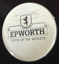 Vintage Epworth Home of the Wesleys Pinback Button 56mm Methodist picture
