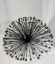 Mid-Century Modern sputnik-style brass and black Metal Wall Sculpture 12