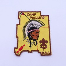 Vtg 1950s CAMP PHILLIPS Boy Scout Patch BSA Twill Gauze Back Chippewa Valley WI picture