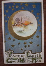 Vintage PEACE ON EARTH Christmas Postcard 1900 - 1910 picture