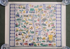 VINTAGE PENN YAN ILLUSTRATED ROMANCE MAP FINGER LAKES REGION NEW YORK 1934 NY picture