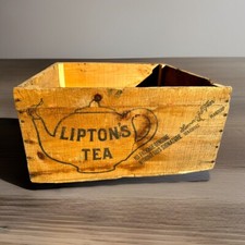 Antique LIPTONS TEA THOMAS J. LIPTON WOOD BOX PACKING CRATE Duluth MN Rare picture