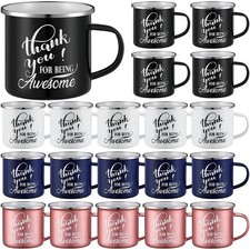 Sliner 20 Pcs Thank You Gifts 12oz Enamel Coffee Mugs Bulk Handle, Thank You picture