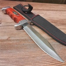11'' Bowie Knife Full-Tang Fixed Blade Wood Handle w/Sheath picture