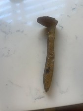SUPER KEEN BITCHEN Antique  Rail Road Spike- GOLD PAINTED - 7 INCHES picture