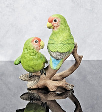 Boehm Baby Lovebird Pair #400-58 Porcelain Bird Figurine Green Parrots USA 6