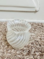 Fenton Northwood Opalescent White Swirl Crimped Edge Hand Blown 4