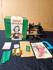 Vintage Singer Sewhandy Model 20 Toy Sewing Machine COMPLETE Box MINT FUNCTIONAL picture