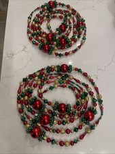 Vintage Christmas Garland Set Of 2  Strands 106” Each / 17.6’ Total picture
